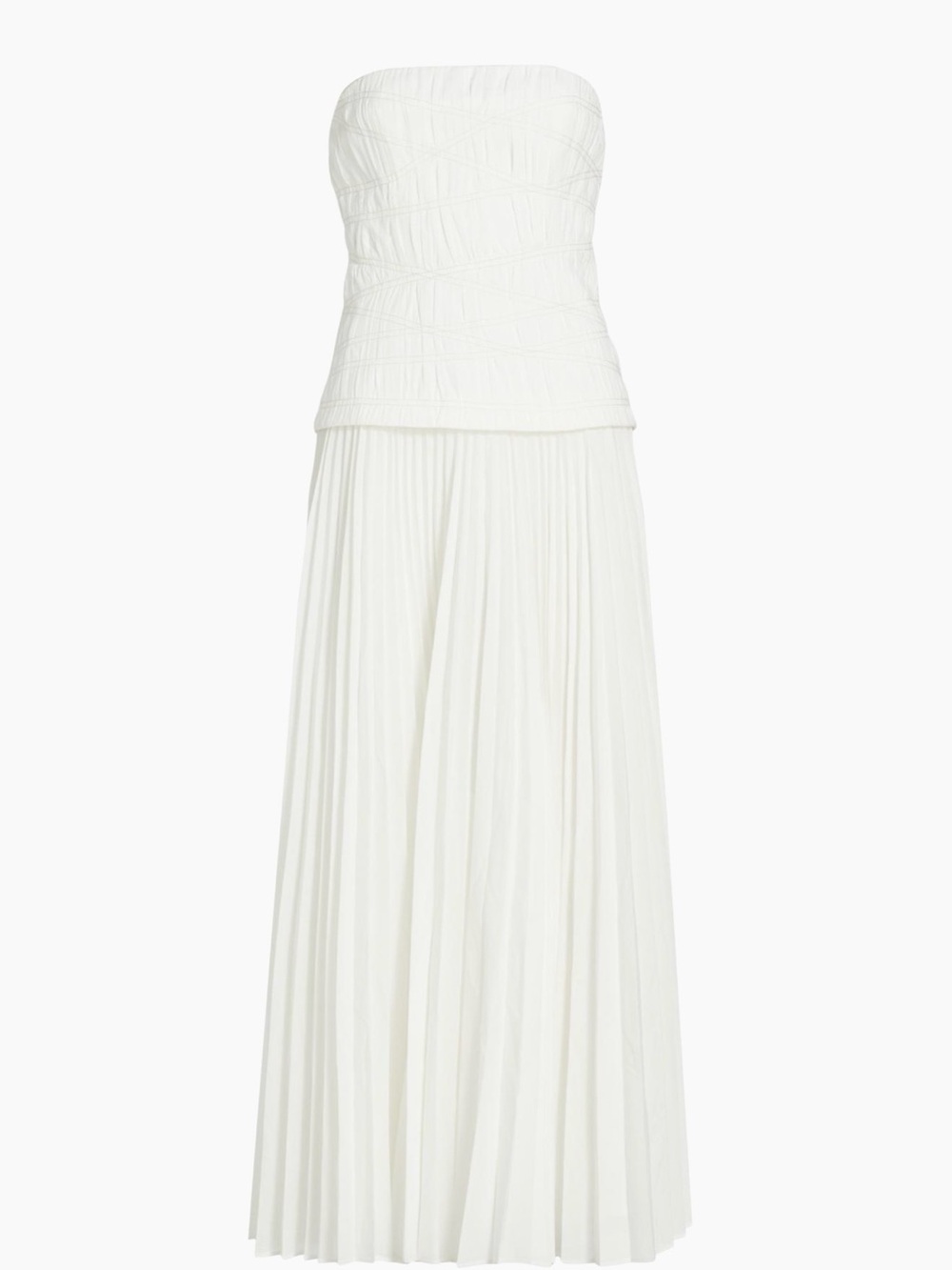 Acler Bristol Strapless Ivory Midi Dress US Size 6